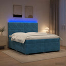 vidaXL Boxspring ágy matraccal fejtámlával Kék 140 x 200 cm Bársony