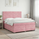 vidaXL Boxspring ágy matraccal Rózsaszín 160 x 200 cm Bársony