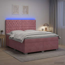 vidaXL Boxspring ágy matraccal Rózsaszín 160 x 200 cm Bársony