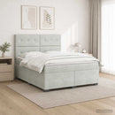 vidaXL Boxspring ágy matraccal Világosszürke 140 x 190 cm Bársony