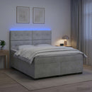 vidaXL Boxspring ágy matraccal Világosszürke 140 x 200 cm Bársony