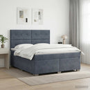 vidaXL Boxspring ágy matraccal Sötétszürke 140 x 200 cm Bársony