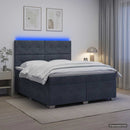 vidaXL Boxspring ágy matraccal Sötétszürke 140 x 200 cm Bársony
