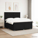 vidaXL Boxspring ágy matraccal fejtámlával Fekete 140 x 200 cm Bársony