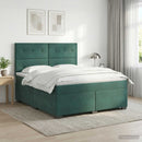 vidaXL Boxspring ágy matraccal Sötétzöld 140 x 190 cm Bársony