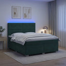 vidaXL Boxspring ágy matraccal Sötétzöld 140 x 190 cm Bársony