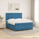 vidaXL Boxspring ágy matraccal fejtámlával Kék 140 x 190 cm Bársony