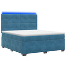 vidaXL Boxspring ágy matraccal fejtámlával Kék 180 x 200 cm Bársony