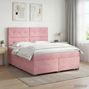 vidaXL Boxspring ágy matraccal Rózsaszín 140 x 200 cm Bársony