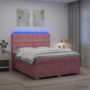 vidaXL Boxspring ágy matraccal Rózsaszín 140 x 200 cm Bársony
