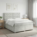 vidaXL Boxspring ágy matraccal Világosszürke 140 x 190 cm Bársony