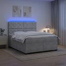 vidaXL Boxspring ágy matraccal Világosszürke 140 x 200 cm Bársony