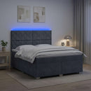 vidaXL Boxspring ágy matraccal Sötétszürke 140 x 190 cm Bársony