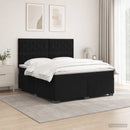vidaXL Boxspring ágy matraccal fejtámlával Fekete 140 x 200 cm Bársony