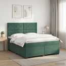 vidaXL Boxspring ágy matraccal Sötétzöld 140 x 190 cm Bársony