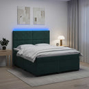 vidaXL Boxspring ágy matraccal Sötétzöld 140 x 190 cm Bársony