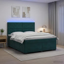 vidaXL Boxspring ágy matraccal Sötétzöld 140 x 190 cm Bársony