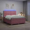 vidaXL Boxspring ágy matraccal Rózsaszín 140 x 200 cm Bársony