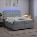 vidaXL Boxspring ágy matraccal Világosszürke 200 x 200 cm Bársony