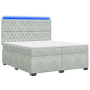 vidaXL Boxspring ágy matraccal Világosszürke 200 x 200 cm Bársony