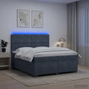vidaXL Boxspring ágy matraccal Sötétszürke 200 x 200 cm Bársony