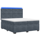 vidaXL Boxspring ágy matraccal Sötétszürke 200 x 200 cm Bársony