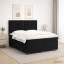 vidaXL Boxspring ágy matraccal fejtámlával Fekete 200 x 200 cm Bársony