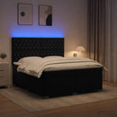 vidaXL Boxspring ágy matraccal fejtámlával Fekete 200 x 200 cm Bársony