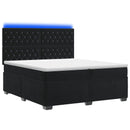 vidaXL Boxspring ágy matraccal fejtámlával Fekete 200 x 200 cm Bársony