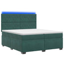 vidaXL Boxspring ágy matraccal Sötétzöld 200 x 200 cm Bársony
