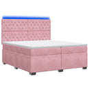 vidaXL Boxspring ágy matraccal Rózsaszín 200 x 200 cm Bársony