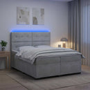 vidaXL Boxspring ágy matraccal Világosszürke 200 x 200 cm Bársony