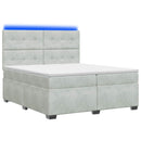 vidaXL Boxspring ágy matraccal Világosszürke 200 x 200 cm Bársony