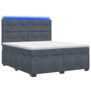 vidaXL Boxspring ágy matraccal Sötétszürke 200 x 200 cm Bársony