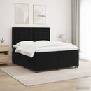 vidaXL Boxspring ágy matraccal fejtámlával Fekete 200 x 200 cm Bársony