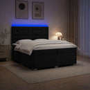vidaXL Boxspring ágy matraccal fejtámlával Fekete 200 x 200 cm Bársony