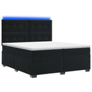 vidaXL Boxspring ágy matraccal fejtámlával Fekete 200 x 200 cm Bársony