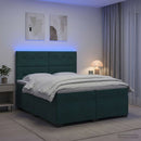 vidaXL Boxspring ágy matraccal Sötétzöld 200 x 200 cm Bársony