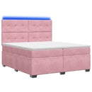 vidaXL Boxspring ágy matraccal Rózsaszín 200 x 200 cm Bársony