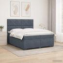vidaXL Boxspring ágy matraccal Sötétszürke 200 x 200 cm Bársony