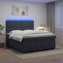 vidaXL Boxspring ágy matraccal Sötétszürke 200 x 200 cm Bársony