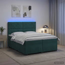 vidaXL Boxspring ágy matraccal Sötétzöld 200 x 200 cm Bársony