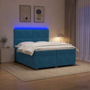 vidaXL Boxspring ágy matraccal fejtámlával Kék 200 x 200 cm Bársony