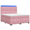 vidaXL Boxspring ágy matraccal Rózsaszín 200 x 200 cm Bársony