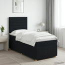 vidaXL Boxspring ágy matraccal fejtámlával Fekete 80 x 200 cm Szövet