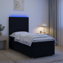 vidaXL Boxspring ágy matraccal fejtámlával Fekete 90 x 190 cm Szövet