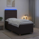 vidaXL Boxspring ágy matraccal Sötét Barna 100 x 200 cm Szövet