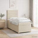 vidaXL Boxspring ágy matraccal Krémszínű 90 x 200 cm Szövet