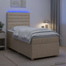 vidaXL Boxspring ágy matraccal Krémszínű 90 x 200 cm Szövet