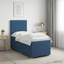 vidaXL Boxspring ágy matraccal LED szalagokkal Kék 90 x 190 cm Szövet